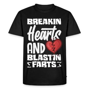 Retro Heart Valentine's Day Design Love - Men's Premium Organic T-Shirt - black - Front - Nico (187cm)