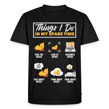 Motifs drôles de canards Citons amoureux de canards - T-shirt Premium bio Homme - noir - Devant - Nico (187cm)