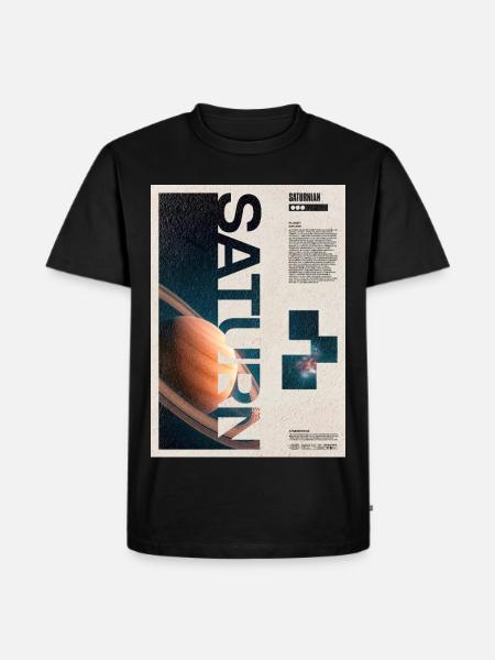 Saturn-Orbit-Poster - Männer Premium Bio T-Shirt - Schwarz