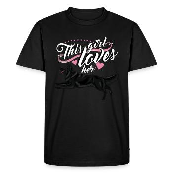 Belgian Shepherd Groenendael Girl - Men's Premium Organic T-Shirt - black - Front - Nico (187cm)