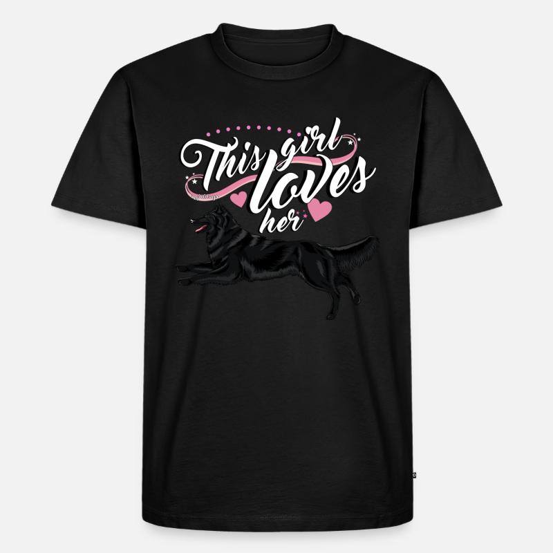 Belgisches Schäferhund Groenendael Mädchen - Männer Premium Bio T-Shirt - Schwarz