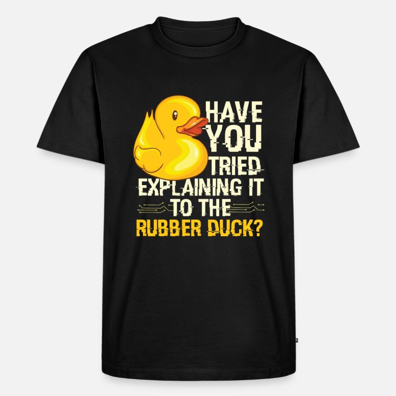 Rubber Duck Debugging Programmierer - Männer Premium Bio T-Shirt - Schwarz