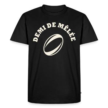 rugby position demi de mêlée - T-shirt Premium bio Homme - noir - Devant - Nico (187cm)