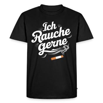 Ich rauche gerne - Männer Premium Bio T-Shirt - Schwarz - Vorne - Nico (187cm)