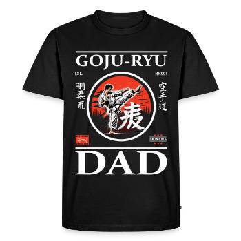Goju-Ryu Karate Dad Design with Karateka and Kanji - Men's Premium Organic T-Shirt - black - Front - Nico (187cm)