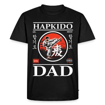 Hapkido Karate Dad Design with Fighter and Hangeul - Men's Premium Organic T-Shirt - black - Front - Nico (187cm)