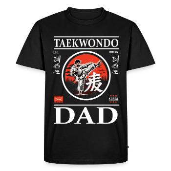 Conception de papa de taekwondo avec un artiste martial - T-shirt Premium bio Homme - noir - Devant - Nico (187cm)