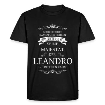 His Majesty the Leandro enters the room - Men's Premium Organic T-Shirt - black - Front - Nico (187cm)