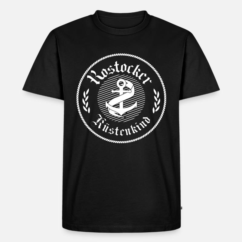 Rostocker Küstenkind - Männer Premium Bio T-Shirt - Schwarz