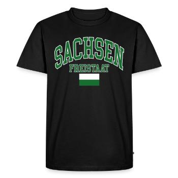 Saxe - T-shirt Premium bio Homme - noir - Devant - Nico (187cm)