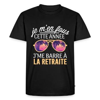 J'me barre à la retraite - Futur Retraité Cadeau - T-shirt Premium bio Homme - noir - Devant - Nico (187cm)