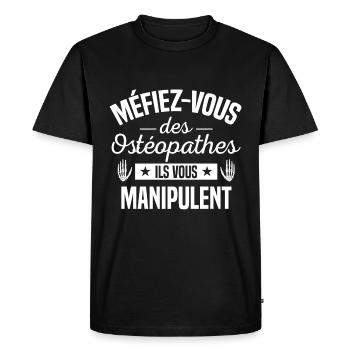 Ostéopathe Humour Cadeau Ostéopathie Métier - T-shirt Premium bio Homme - noir - Devant - Nico (187cm)