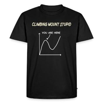 Mount Stupid Effect Stupid People Sarcastic - Men's Premium Organic T-Shirt - black - Front - Nico (187cm)