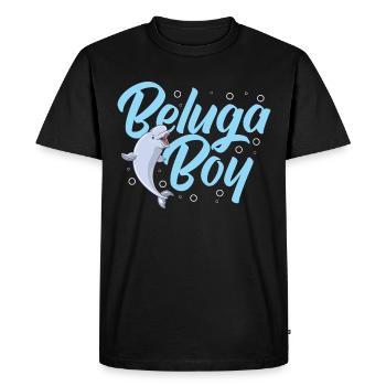 Béluga Béluga Baleine Observation des baleines Dauphin Dauphin - T-shirt Premium bio Homme - noir - Devant - Nico (187cm)