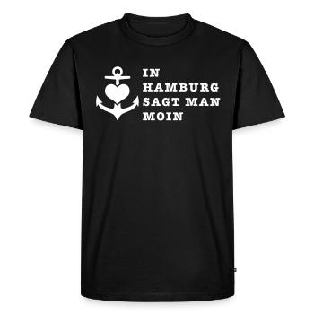A Hambourg, ils disent Moin / ancre 1c - T-shirt Premium bio Homme - noir - Devant - Nico (187cm)