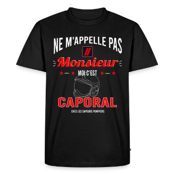 SAPEURS POMPIERS - Caporal - T-shirt Premium bio Homme - noir - Devant - Nico (187cm)