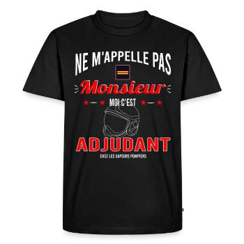 Pompier Adjudant - T-shirt Premium bio Homme - noir - Devant - Nico (187cm)