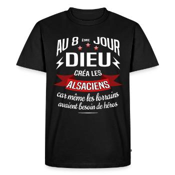 ALSACIENS Alsace - T-shirt Premium bio Homme - noir - Devant - Nico (187cm)