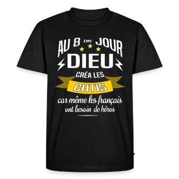 Chtis cadeau drôle pour ch'ti - T-shirt Premium bio Homme - noir - Devant - Nico (187cm)
