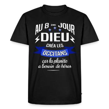 Les occitans - T-shirt Premium bio Homme - noir - Devant - Nico (187cm)