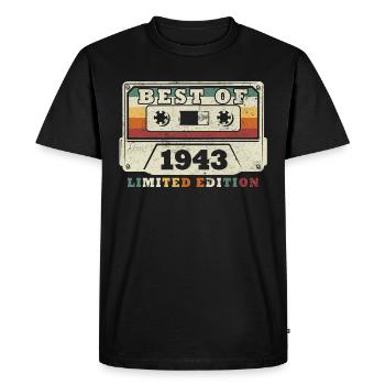 Best of the Year 1943 Anniversary 1943 - Men's Premium Organic T-Shirt - black - Front - Nico (187cm)
