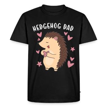 Hedgie Hedgehog Dad Hedgehog - Men's Premium Organic T-Shirt - black - Front - Nico (187cm)