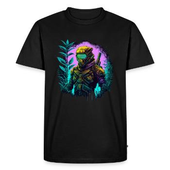 Ninja Cyber Warrior Samurai Gift - Men's Premium Organic T-Shirt - black - Front - Nico (187cm)