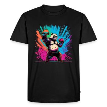 Cool coloré Panda Boxer MMA Arts Martiaux - T-shirt Premium bio Homme - noir - Devant - Nico (187cm)