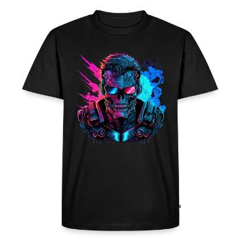Robot futuriste Cyber Warrior Cadeau - T-shirt Premium bio Homme - noir - Devant - Nico (187cm)