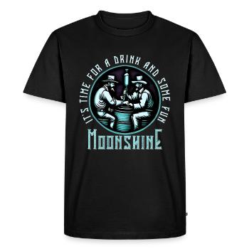 Moonshine Moonshiners Whiskey Lover - Men's Premium Organic T-Shirt - black - Front - Nico (187cm)