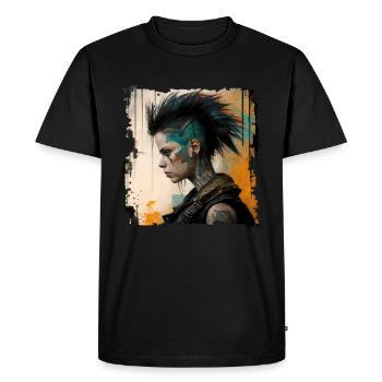 Tatouage Punk Rock Girl Punkrock Gothique - T-shirt Premium bio Homme - noir - Devant - Nico (187cm)