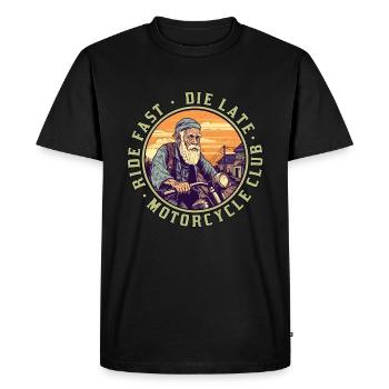 Cool vieux motard grand-père - idée cadeau de grand-père moto - T-shirt Premium bio Homme - noir - Devant - Nico (187cm)