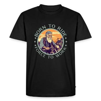 Cool vieux motard grand-père - cadeau de grand-père moto - T-shirt Premium bio Homme - noir - Devant - Nico (187cm)