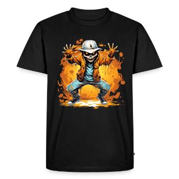 Skeleton Dabbing Hip Hop - T-shirt Premium bio Homme - noir - Devant - Nico (187cm)