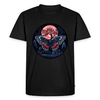 Papillon papillon insecte la nuit - T-shirt Premium bio Homme - noir - Devant - Nico (187cm)
