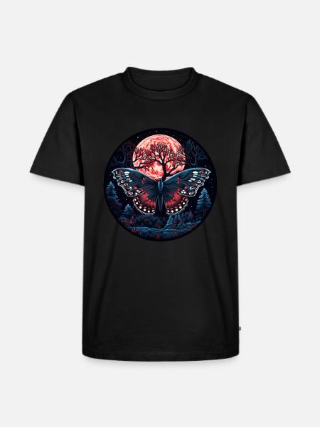 Insect moth butterfly at night - Men's Premium Organic T-Shirt - black