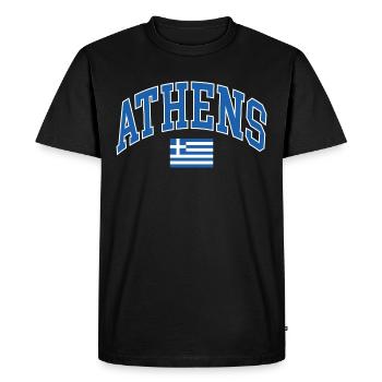 Athènes - T-shirt Premium bio Homme - noir - Devant - Nico (187cm)