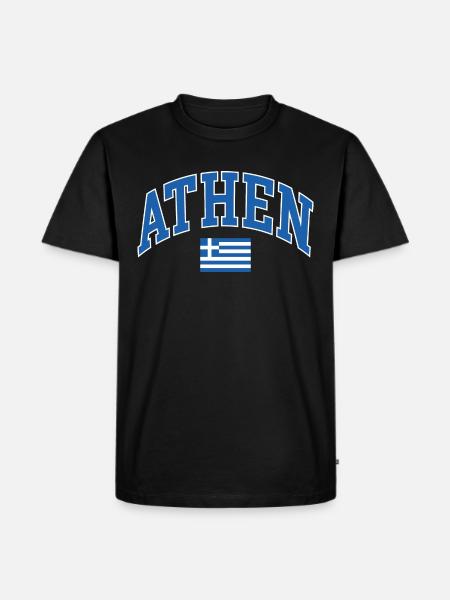 Athen - Männer Premium Bio T-Shirt - Schwarz