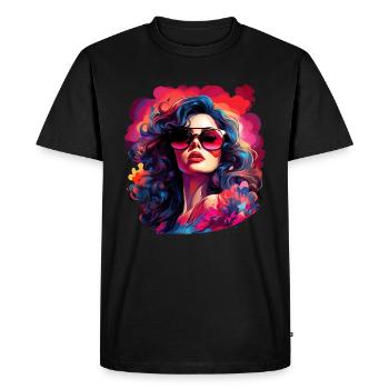Pin-up Fille - T-shirt Premium bio Homme - noir - Devant - Nico (187cm)
