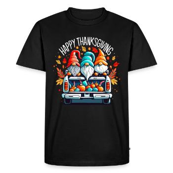 Happy Thanksgiving Dwarves Gnomes Gnomes - Men's Premium Organic T-Shirt - black - Front - Nico (187cm)