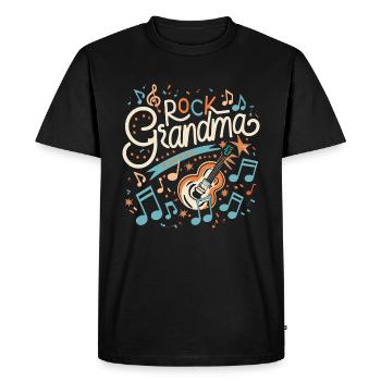 Rock Grandma Grandma Grandma Granny Music Lover - Men's Premium Organic T-Shirt - black - Front - Nico (187cm)