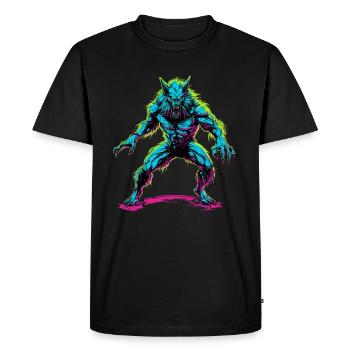 Werewolf Halloween Wolf Wolf Pack - Men's Premium Organic T-Shirt - black - Front - Nico (187cm)