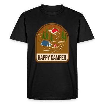 Happy Camper Camping Tente Feu de Camp - T-shirt Premium bio Homme - noir - Devant - Nico (187cm)