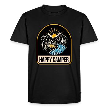 Happy Camper Camping Tente Feu de Camp - T-shirt Premium bio Homme - noir - Devant - Nico (187cm)