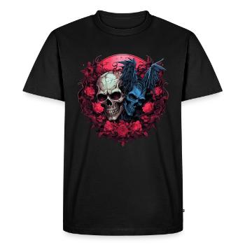 Abstrait Diable Satan Squelette Démons - T-shirt Premium bio Homme - noir - Devant - Nico (187cm)