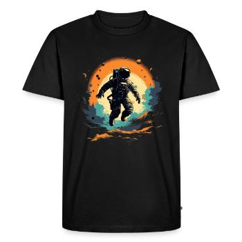 Abstrait Astronaute Planète Espace - T-shirt Premium bio Homme - noir - Devant - Nico (187cm)