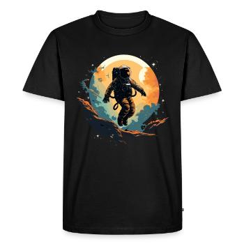 Abstrait Astronaute Planète Espace - T-shirt Premium bio Homme - noir - Devant - Nico (187cm)