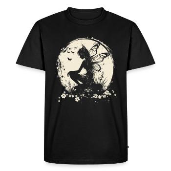 Fée, Elfe, Lune, Conte de fées, Créatures mythiques - T-shirt Premium bio Homme - noir - Devant - Nico (187cm)