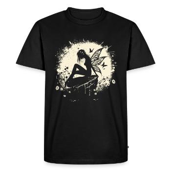 Fée, Elfe, Lune, Conte de fées, Créatures mythiques - T-shirt Premium bio Homme - noir - Devant - Nico (187cm)