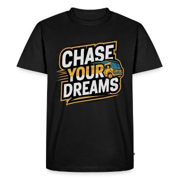 RV Caravan Saying Chase Your Dreams Holiday - Men's Premium Organic T-Shirt - black - Front - Nico (187cm)